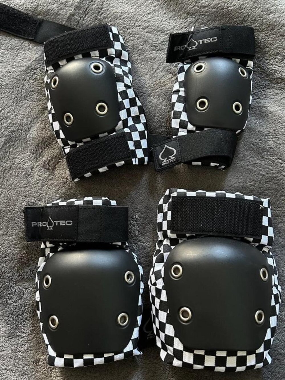 Pro Tec Kids Black and White Checkered Elbow and Knee Pad